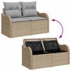 vidaXL Σετ Καναπέ Κήπου 6 pcs μπεζ και ανοιχτό γκρι Πολυ ράταν