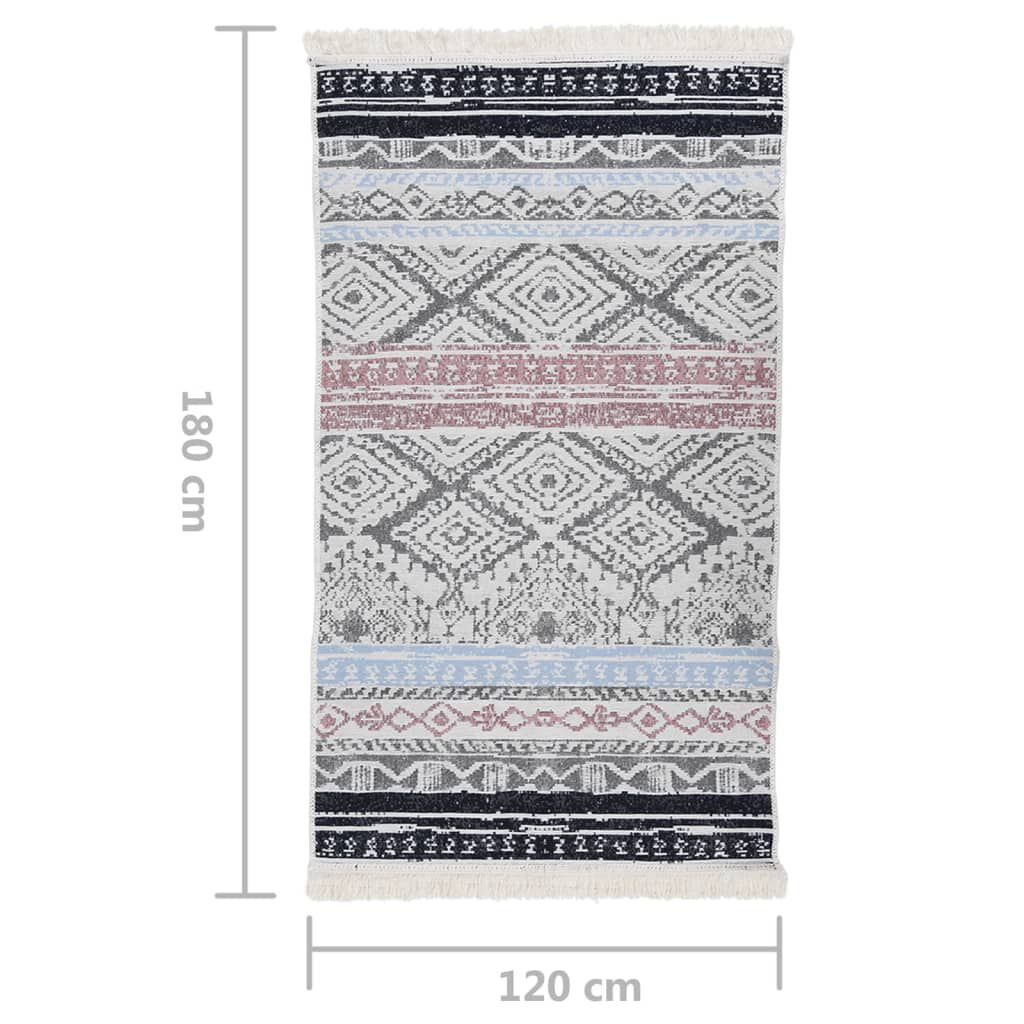 vidaXL Χαλί Ροζ και Χρώμα Άκουα 120 x 180 εκ. Βαμβακερό