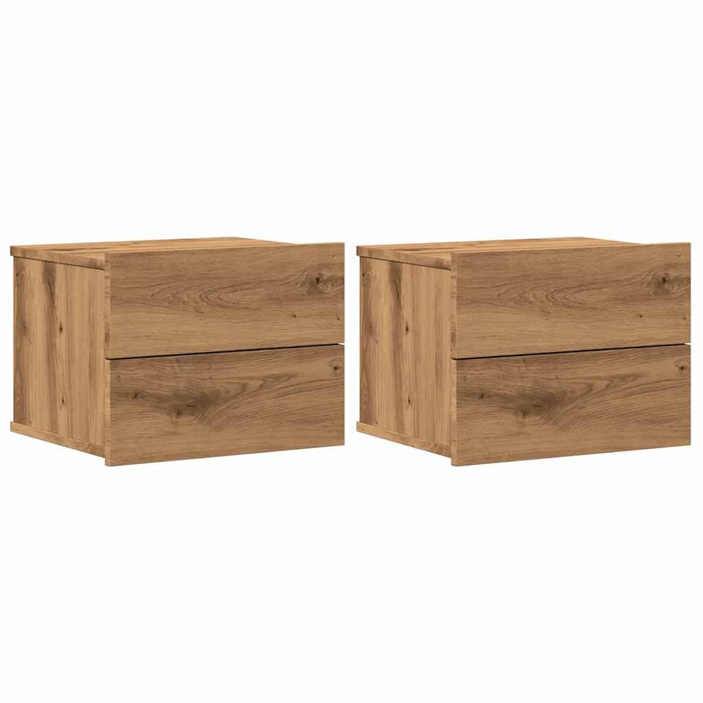 vidaXL Επιτοίχια κομοδίνα 2 τεμάχια Artisan Oak 40x32x30 cm