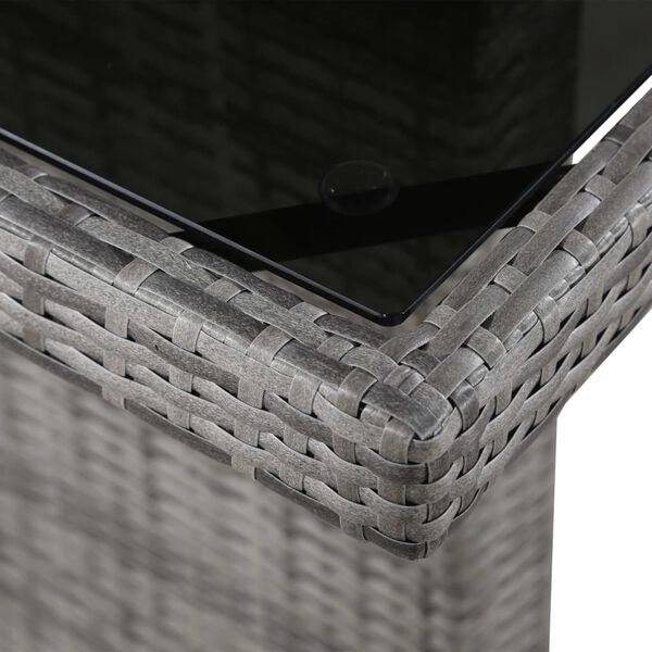 vidaXL Τραπέζι Κήπου 240 x 90 x 74 εκ. από Συνθετικό Ρατάν / Γυαλί