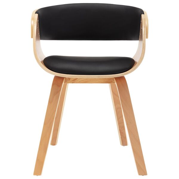 vidaXL Καρέκλες Τραπεζαρίας 2τεμ Μαύρες Λυγισμένο Ξύλο/Συνθετικό Δέρμα