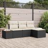 vidaXL με μαξιλάρι Ρυθμιζόμενος 4 pcs Μαύρο