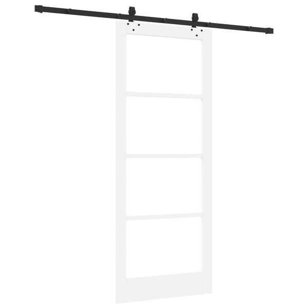 vidaXL Συρόμενη Πόρτα Λευκό 86 x 211 cm Ξύλο και μέταλλο