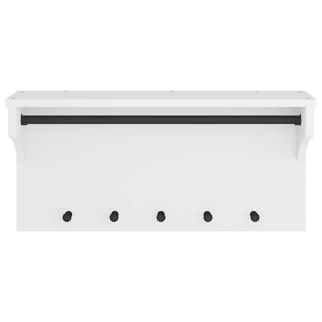 vidaXL Επίτοιχη κρεμάστρα παλτών SANDNES Λευκό 87x30x42 εκ. Πεύκο ξύλο