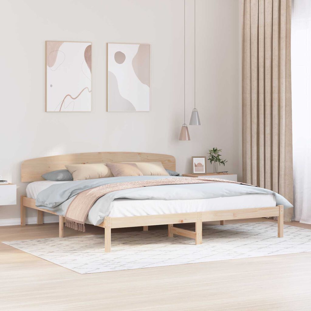 vidaXL Σκελετός Κρεβατιού Καφέ 180 x 200 cm Μασίφ ξύλο πεύκου
