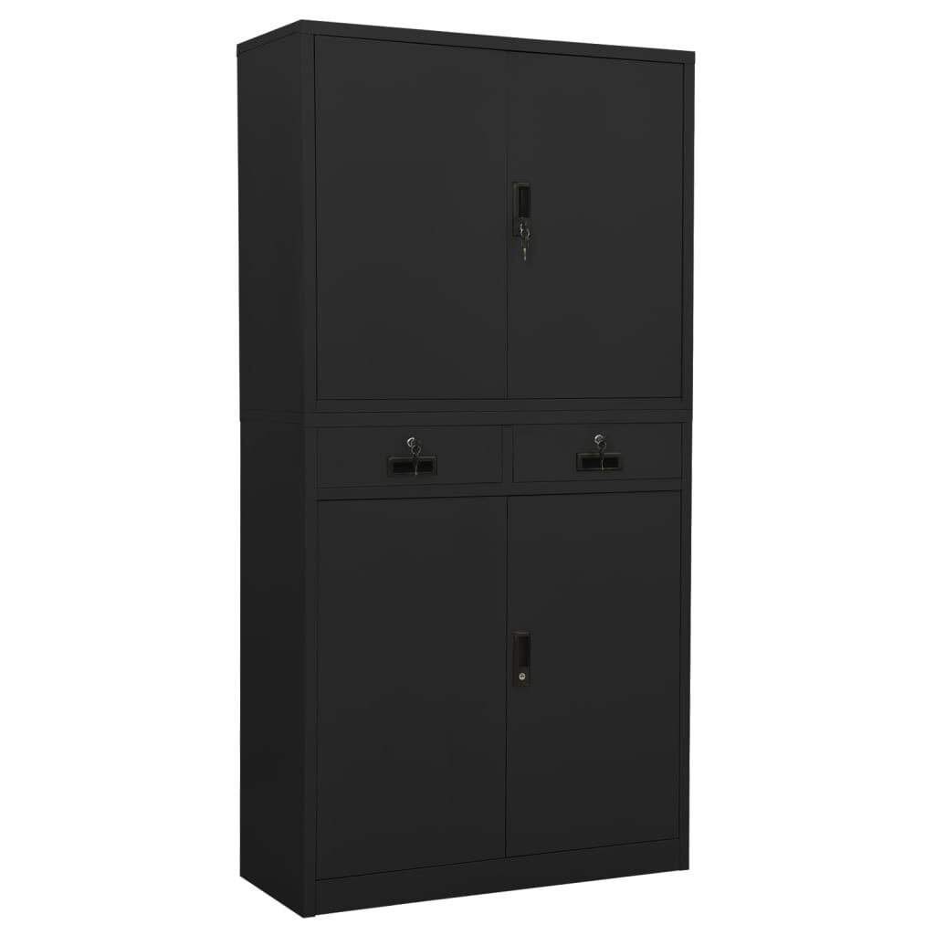 vidaXL Ντουλάπα Γραφείου Ανθρακί 90 x 40 x 180 εκ. Ατσάλινη