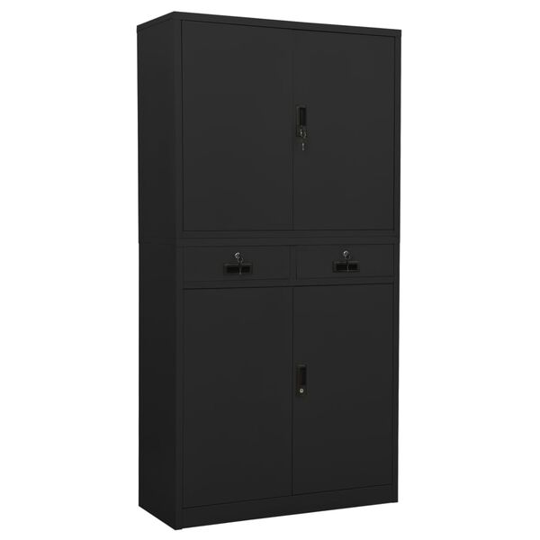 vidaXL Ντουλάπα Γραφείου Ανθρακί 90 x 40 x 180 εκ. Ατσάλινη