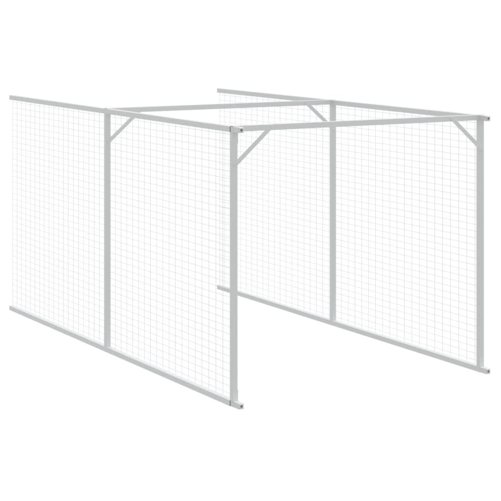 vidaXL Σπιτάκι Σκύλου με Οροφή Αν. Γκρι 117x609x123εκ. Γαλβαν. Χάλυβας