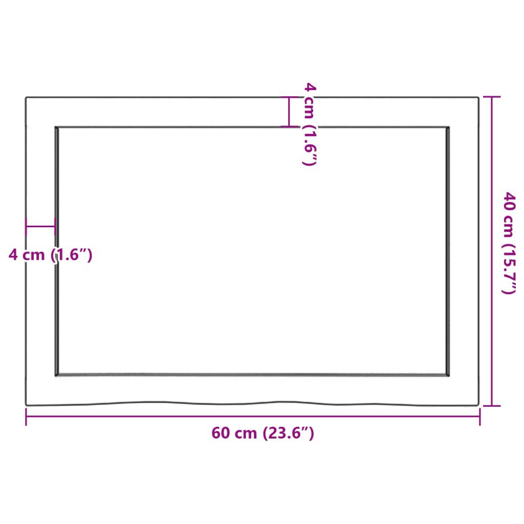 vidaXL Ράφι Τοίχου Ανοιχτό Καφέ 60x40x(2-4)εκ. Επεξ. Μασίφ Ξύλο Δρυός