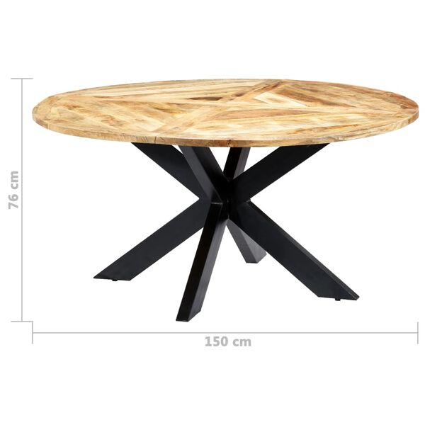 vidaXL Τραπεζαρία Στρογγυλή 150 x 76 εκ. από Μασίφ Ξύλο Μάνγκο