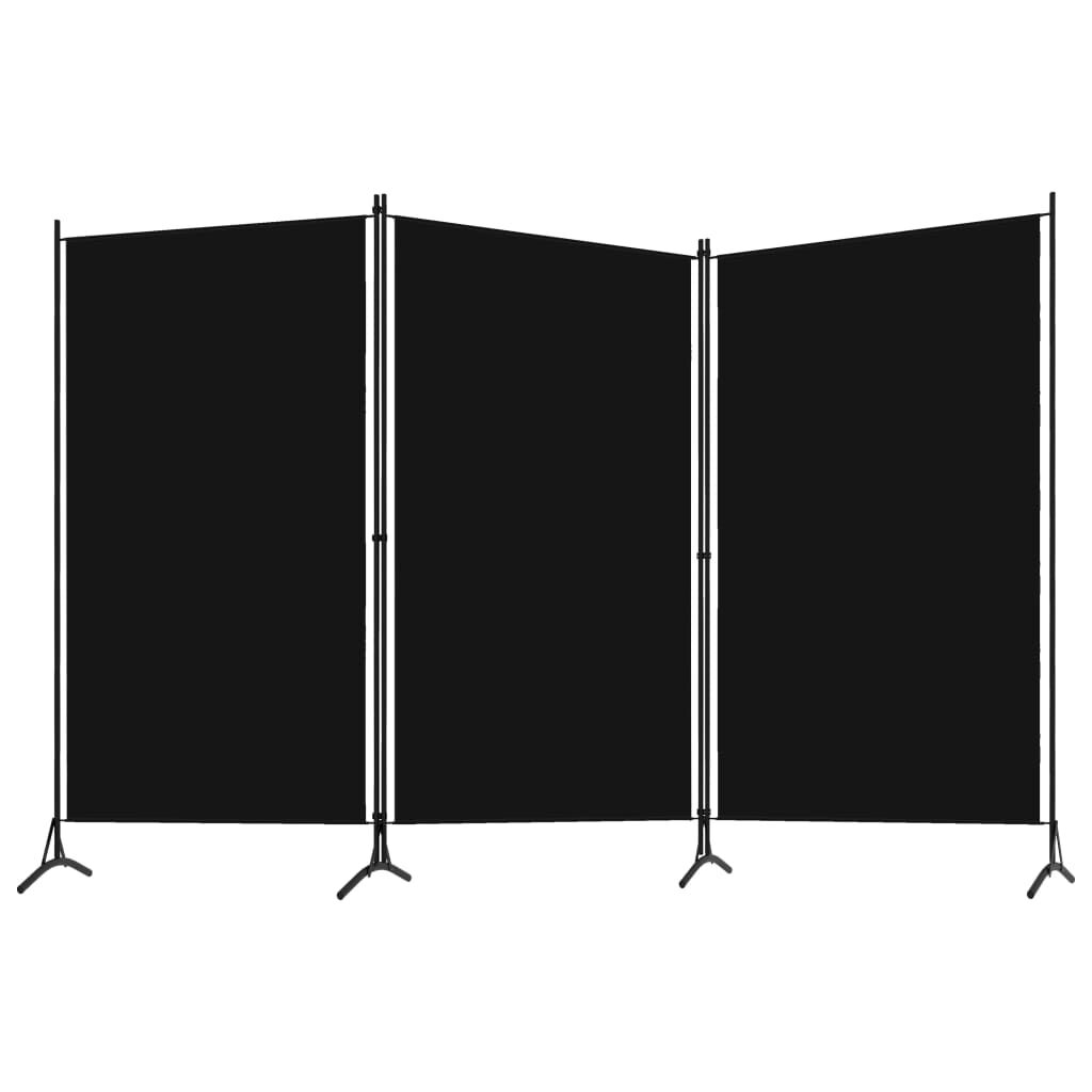 vidaXL Διαχωριστικό Δωματίου με 3 Πάνελ Μαύρο 260 x 180 εκ.