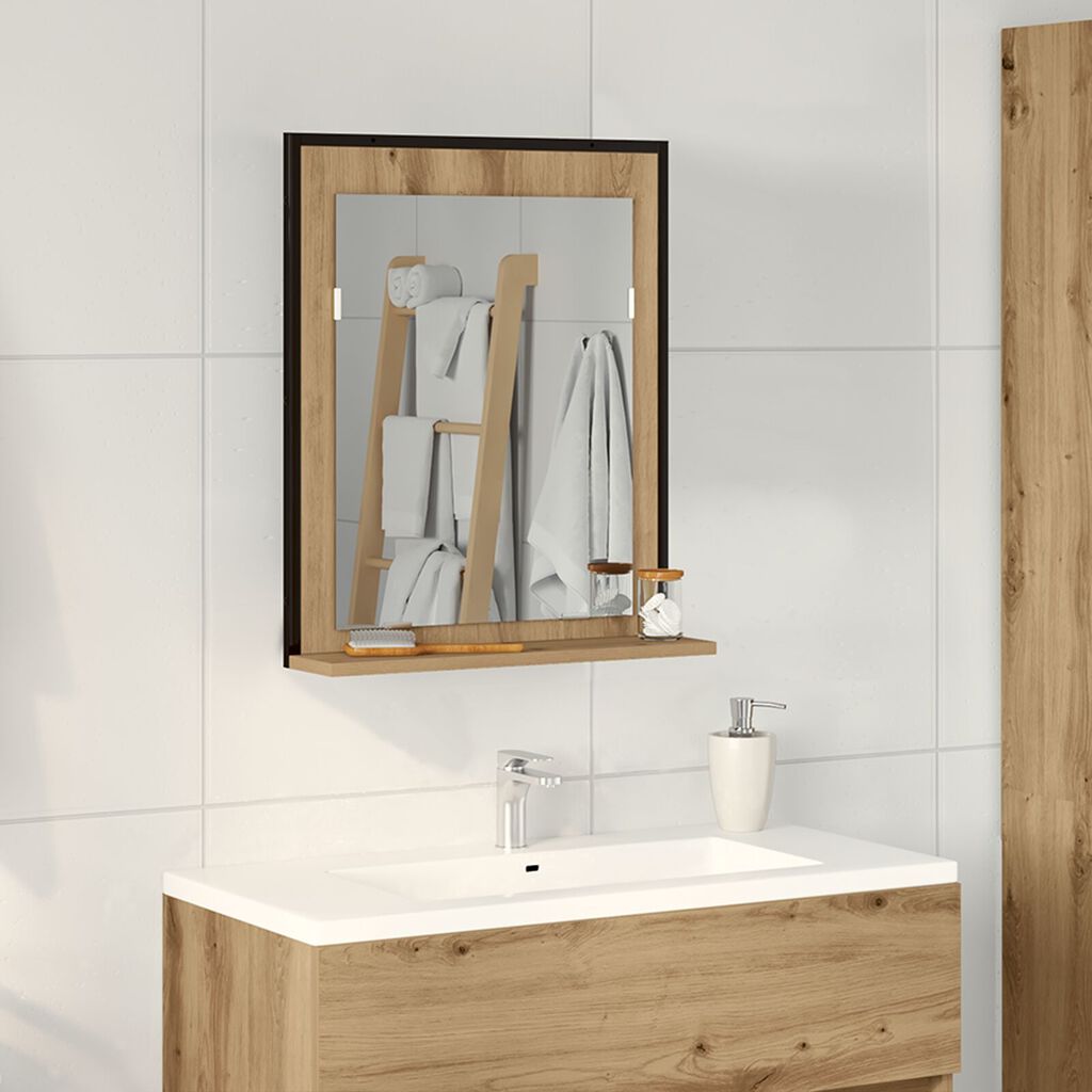 Καθρέφτης μπάνιου vidaXL Artisan Oak 50x12x60 εκ. Επεξεργασμένο ξύλο