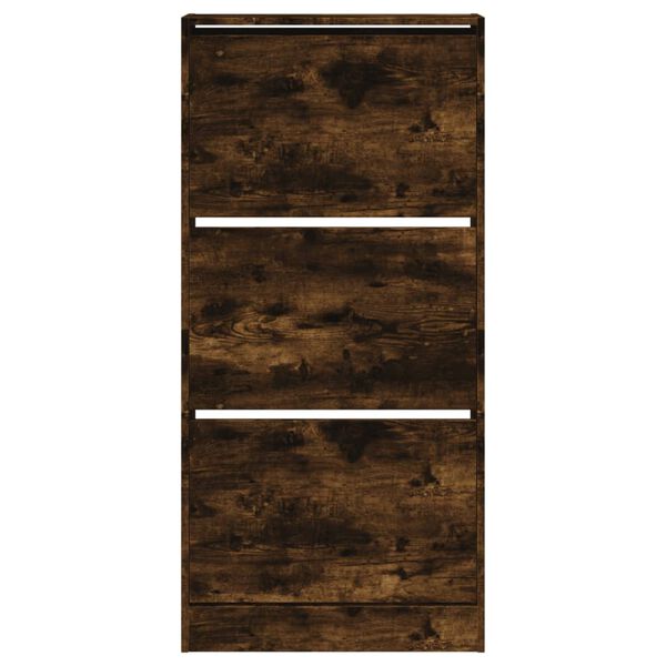 vidaXL Παπουτσοθήκη Καπνιστή Δρυς 60x21x125,5 εκ. από Επεξεργ. Ξύλο