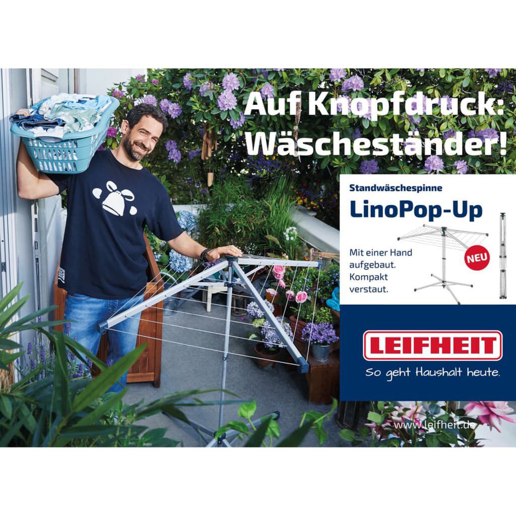 Leifheit Απλώστρα Περιστρεφόμενη LinoPop-Up 140 με Κάλυμμα