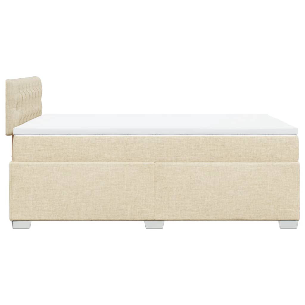vidaXL Κρεβάτι Boxspring με Στρώμα Κρεμ 120x190 εκ. Υφασμάτινο