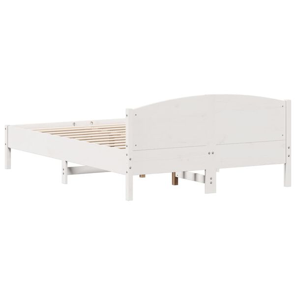 vidaXL Σκελετός Κρεβ. Χωρίς Στρώμα Λευκό 160x200 εκ Μασίφ Πεύκο