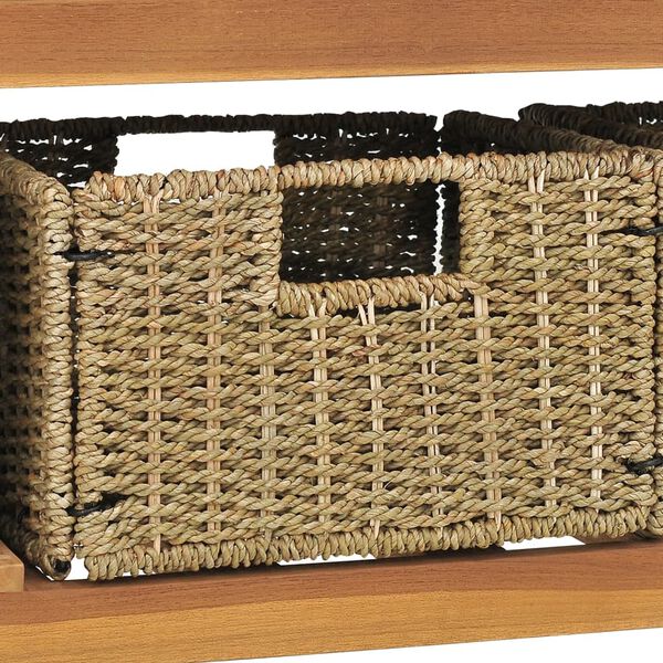 vidaXL Έπιπλο Μπάνιου 132x45x75 εκ. από Μασίφ Ξύλο Teak με 3 Καλάθια