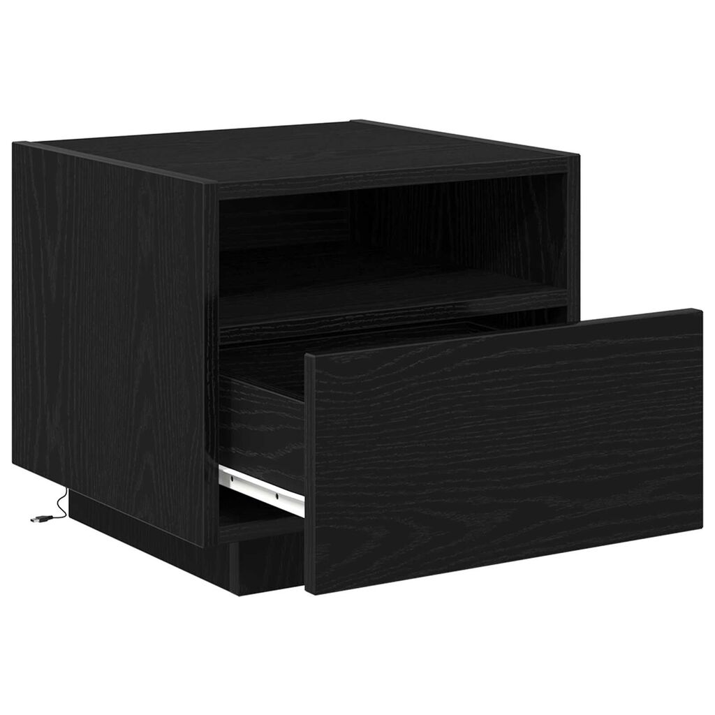 vidaXL Κομοδίνο Μαύρη δρυς 40 x 39 x 37 εκ Επεξεργασμένο ξύλο