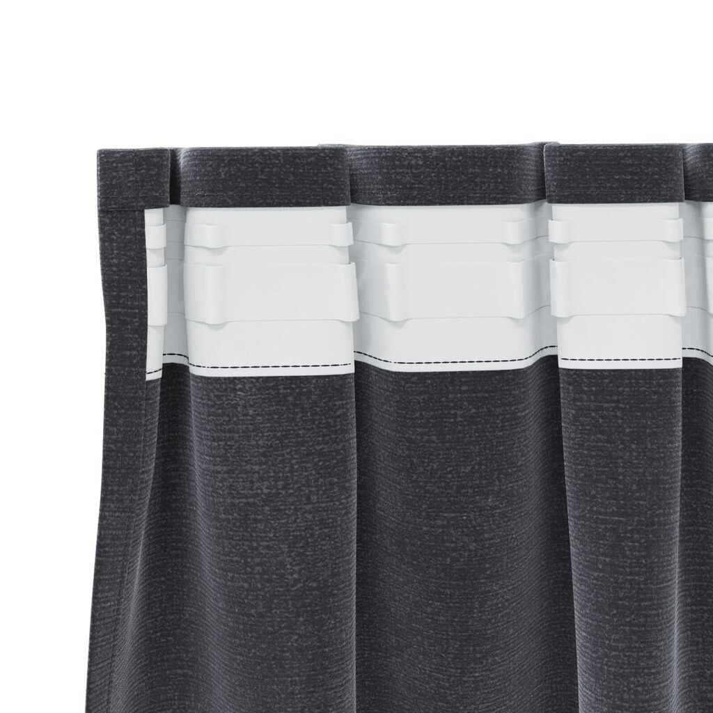 vidaXL Κουρτίνες με κουρτίνες 2 pcs Σκούρο γκρι 140 x 140 cm Βελούδο