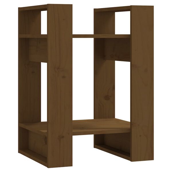 vidaXL Βιβλιοθήκη/Διαχωριστικό Χώρου Μελί 41x35x57 εκ. Μασίφ Πεύκο
