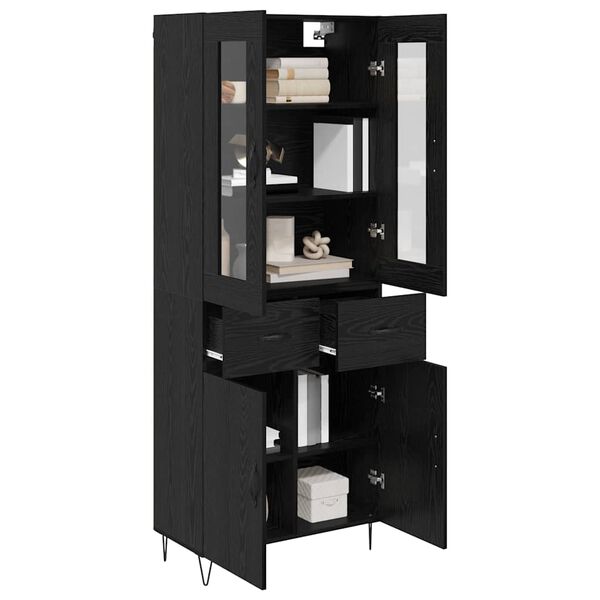 vidaXL Highboard &Mu;&alpha;ύ&rho;&eta; &Omicron;&xi;&upsilon;ά 69,5 x 34 x 90 &epsilon;&kappa;. &Epsilon;&pi;&epsilon;&xi;&epsilon;&rho;&gamma;&alpha;&sigma;&mu;έ&nu;&omicron; &xi;ύ&lambda;&omicron;