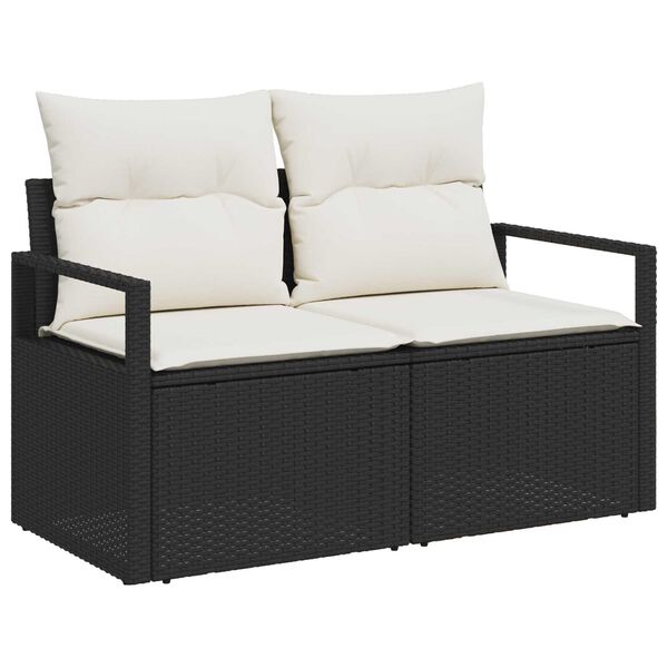 vidaXL Σετ Καναπέ Κήπου 9 pcs Μαύρος, λευκός
