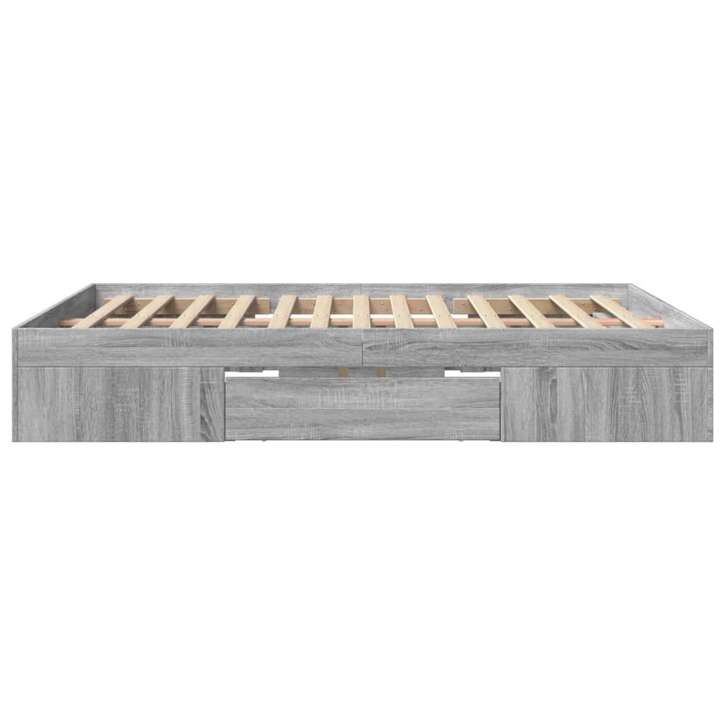 vidaXL Πλαίσιο Κρεβατιού Γκρι Sonoma 150x200 εκ. Επεξεργασμένο Ξύλο