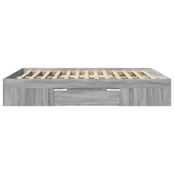 vidaXL Πλαίσιο Κρεβατιού Γκρι Sonoma 150x200 εκ. Επεξεργασμένο Ξύλο