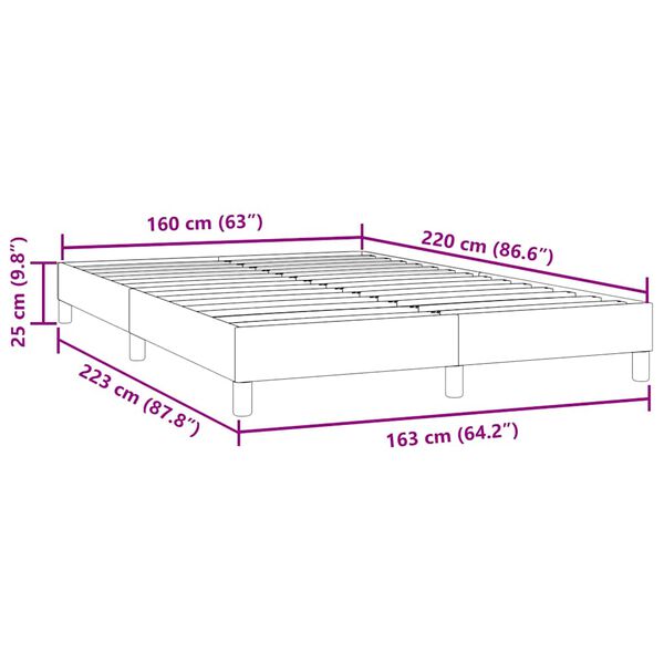 vidaXL Box Spring κρεβάτι χωρίς στρώμα ροζ 160x220 cm Βελούδινο