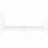vidaXL Πλαίσιο Κρεβατιού με Κεφαλάρι Λευκό Μασίφ Ξύλο Single