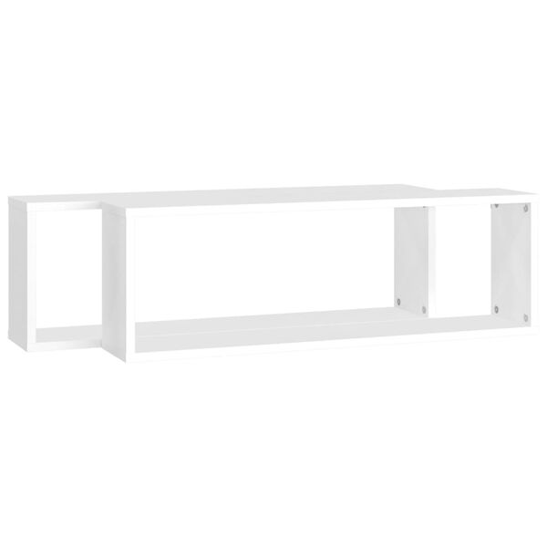 vidaXL Ράφια Κύβοι Τοίχου 2 τεμ. Λευκά 80 x 15 x 26,5 εκ. Επεξ. Ξύλο
