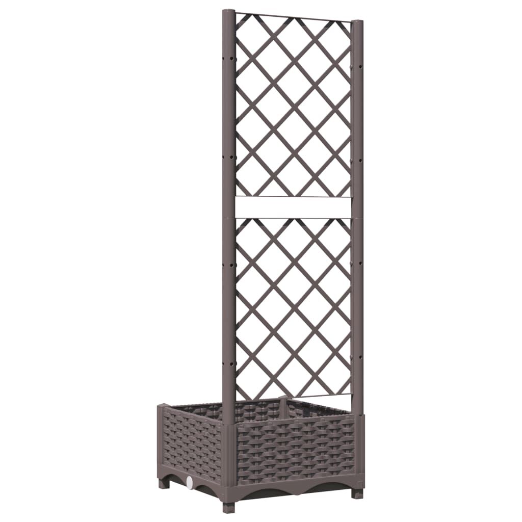 vidaXL Ζαρντινιέρα Κήπου με Καφασωτό Καφέ 40 x 40 x 121,5 εκ. από PP