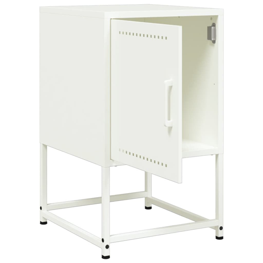 vidaXL Κομοδίνα 2 τεμ. Λευκό 36x39x60,5 εκ. από Χάλυβα