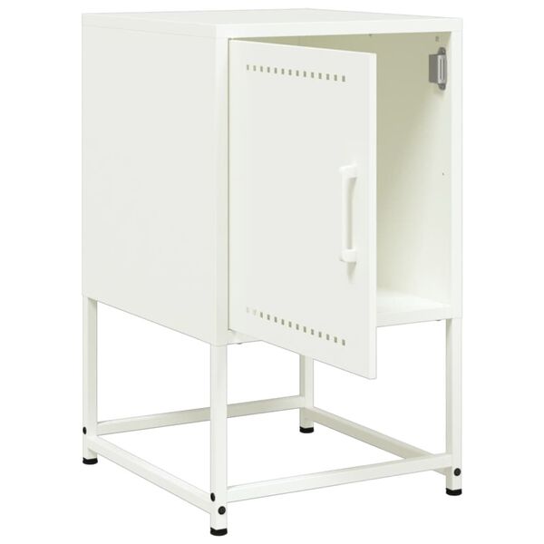 vidaXL Κομοδίνα 2 τεμ. Λευκό 36x39x60,5 εκ. από Χάλυβα