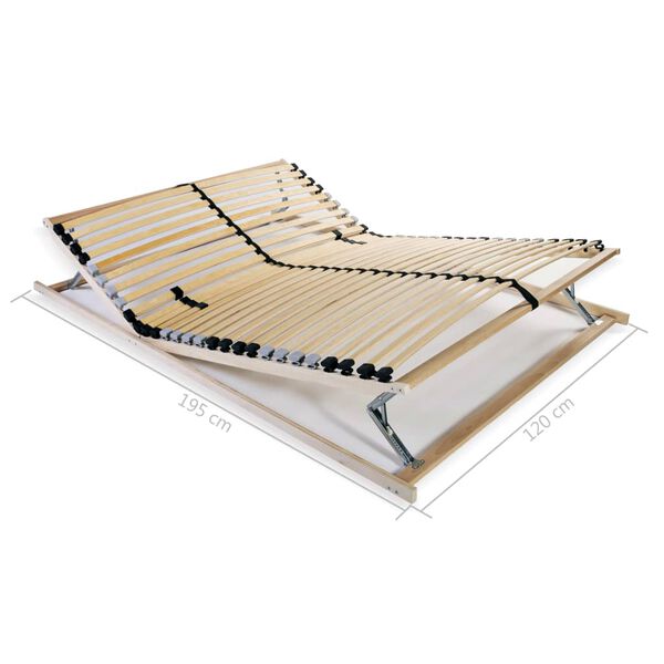 vidaXL Τελάρο Κρεβατιού με 28 Σανίδες & 7 Ζώνες 120 x 200 εκ.