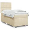 vidaXL Κρεβάτι Boxspring με Στρώμα Κρεμ 80 x 200 εκ. Υφασμάτινο