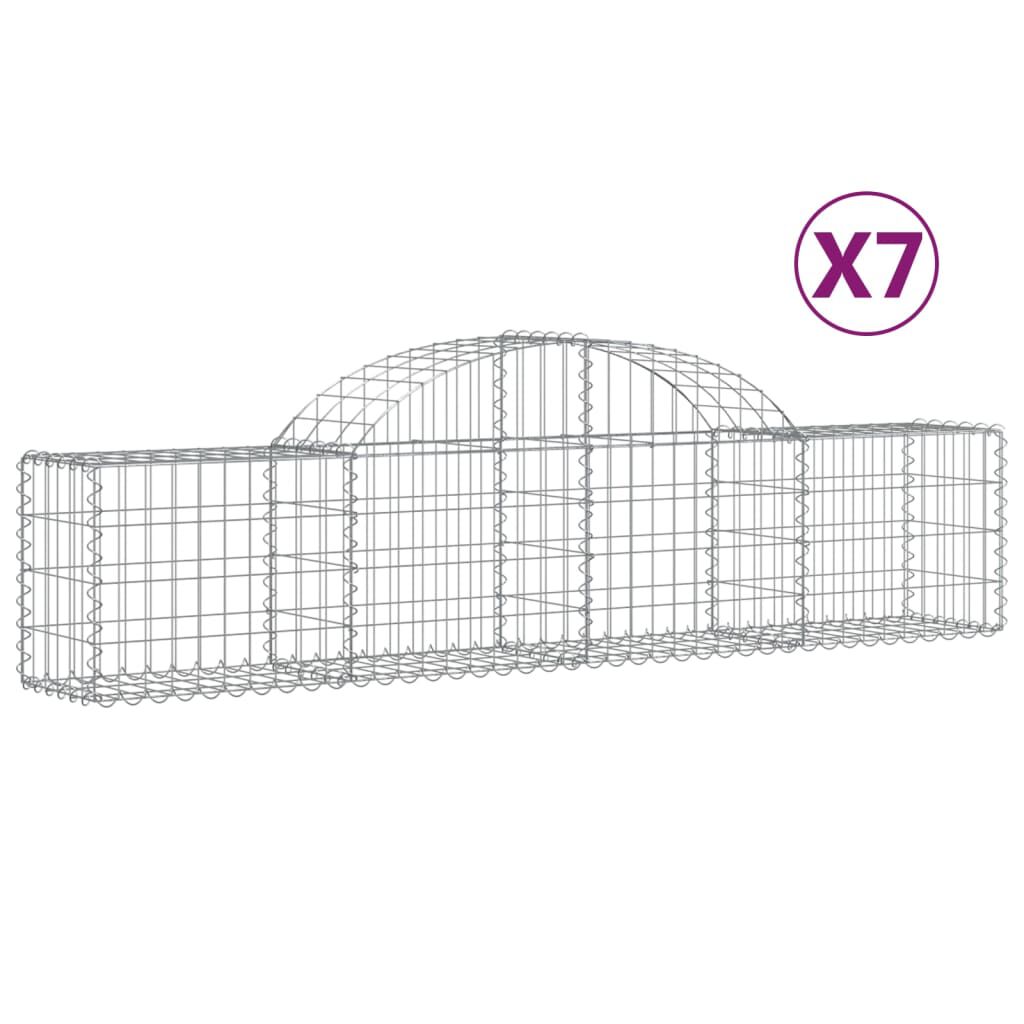vidaXL Συρματοκιβώτια Τοξωτά 7 τεμ. 200x30x40/60 εκ. Γαλβαν. Ατσάλι