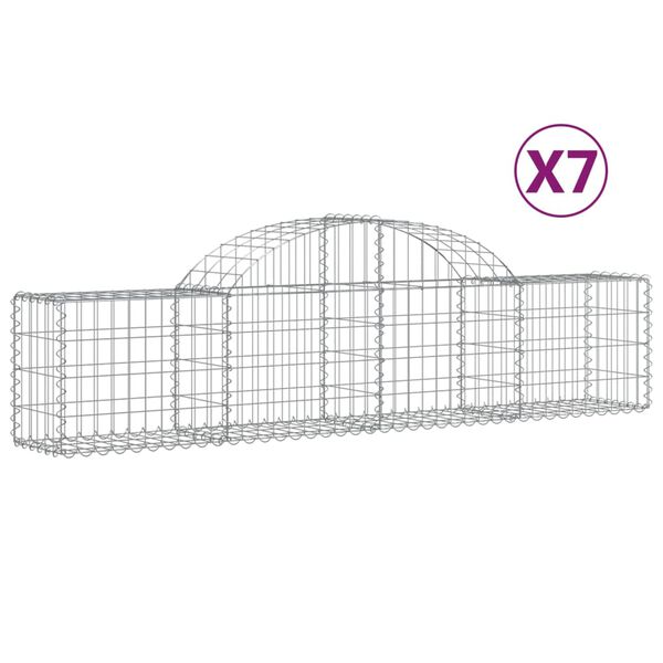 vidaXL Συρματοκιβώτια Τοξωτά 7 τεμ. 200x30x40/60 εκ. Γαλβαν. Ατσάλι