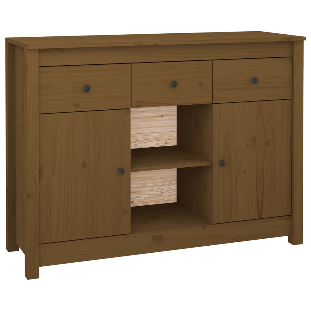 vidaXL Ντουλάπι Καφέ Μελί 100x35x74,5 εκ. από Μασίφ Ξύλο Πεύκου