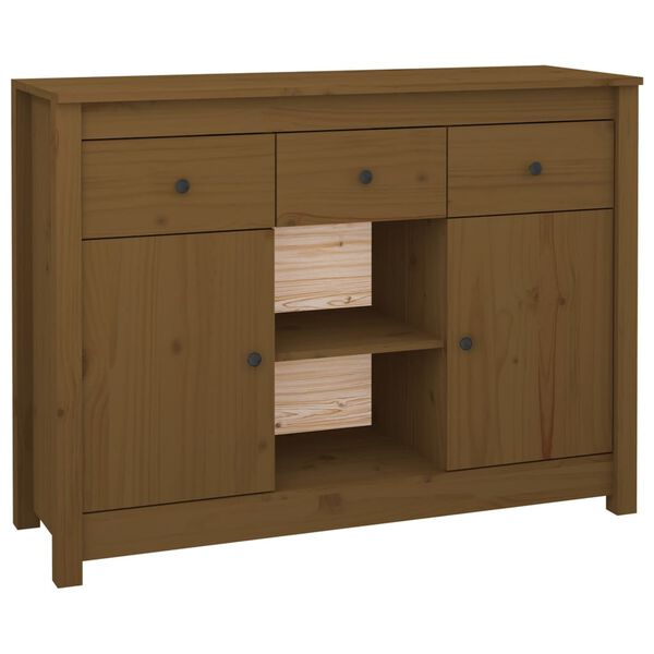 vidaXL Ντουλάπι Καφέ Μελί 100x35x74,5 εκ. από Μασίφ Ξύλο Πεύκου