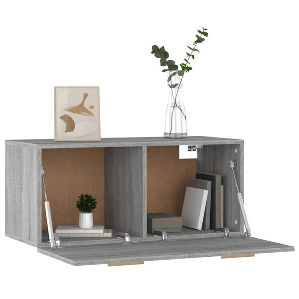 vidaXL Ντουλάπι Τοίχου Γκρι Sonoma 80x35x36,5 εκ. Επεξεργασμένο Ξύλο