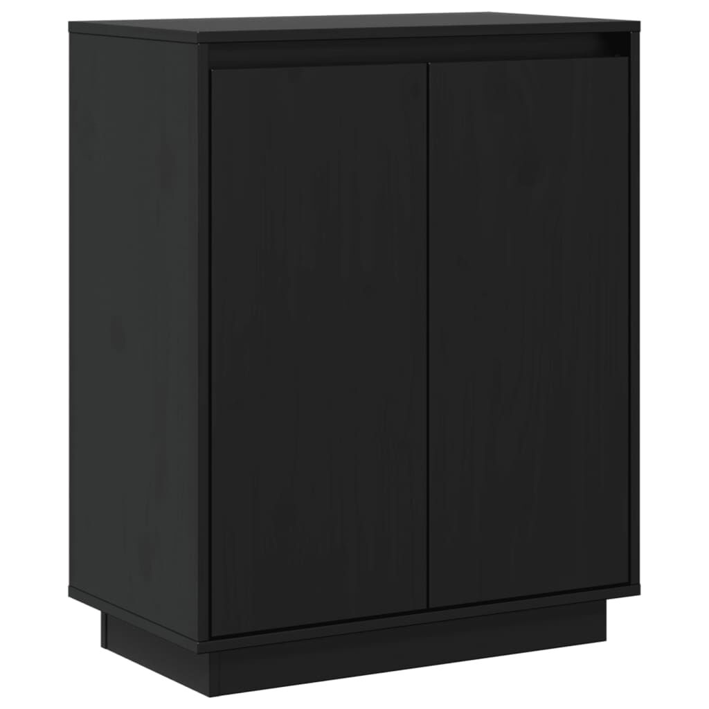 vidaXL Ντουλάπι Μαύρο 60 x 34 x 75 εκ. από Μασίφ Ξύλο Πεύκου
