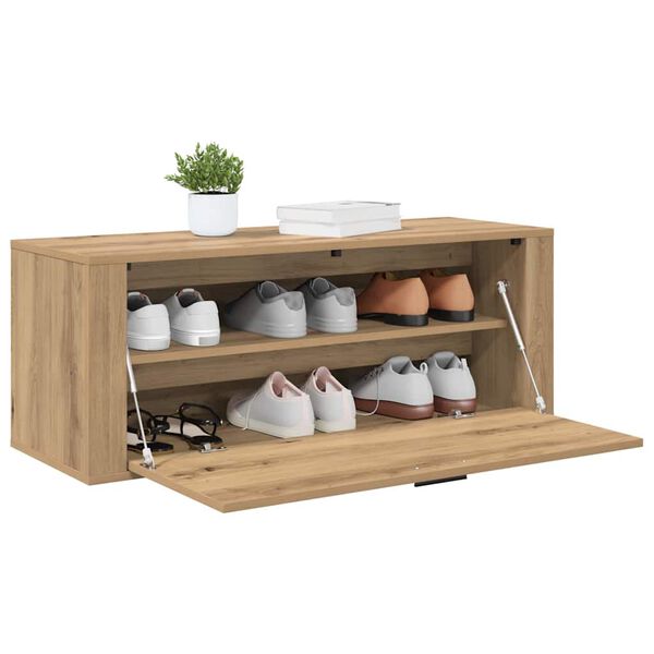 vidaXL Ντουλάπα Παπουτσιών με ράφι artisan δρυς 100 x 35 x 38 εκ.