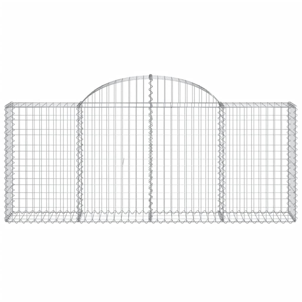vidaXL Συρματοκιβώτια Τοξωτά 5 τεμ. 200x30x80/100 εκ. Γαλβαν. Ατσάλι