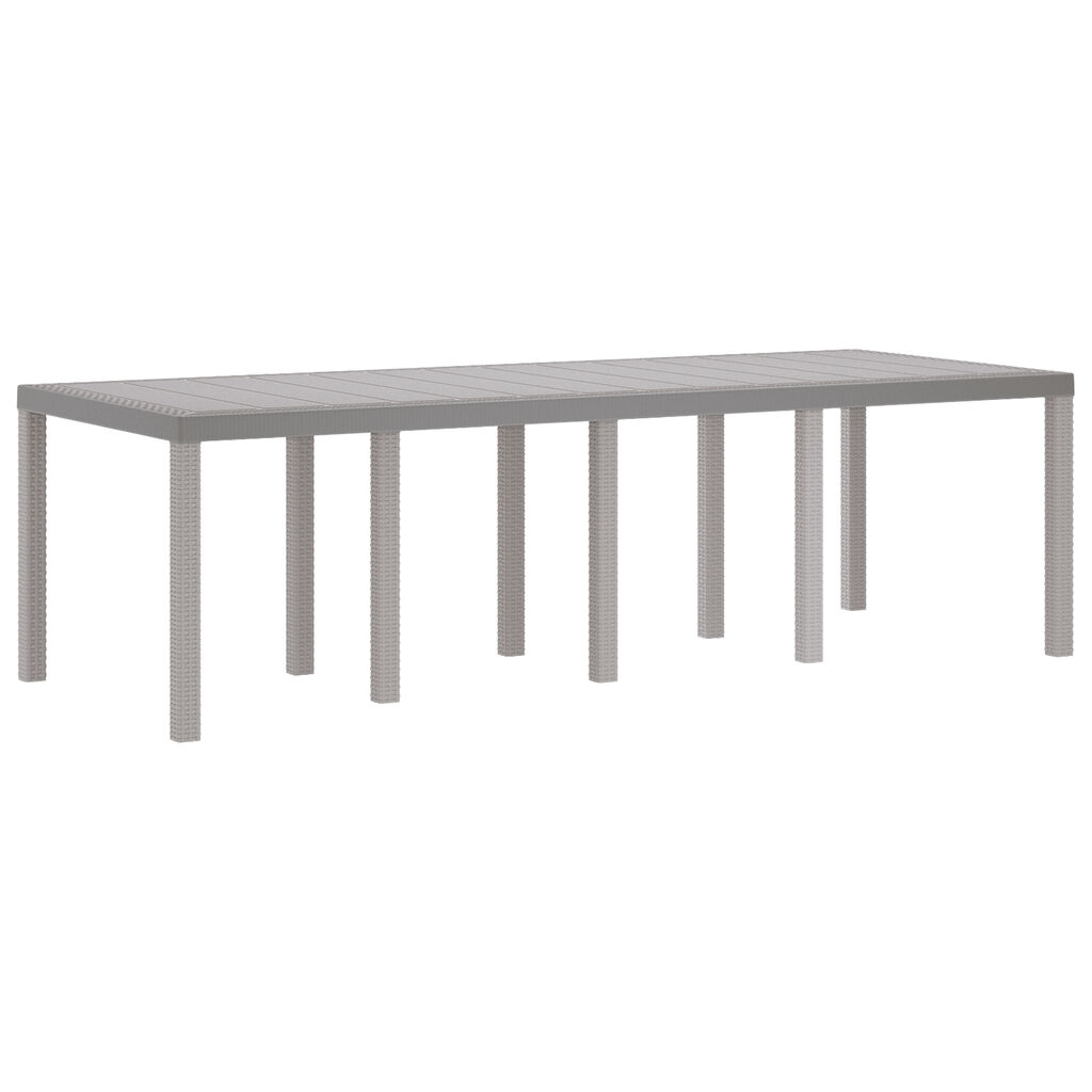 vidaXL Τραπέζι Κήπου Ανοιχτό Γκρι 250x100x73 εκ. Πολυ Ράτταν