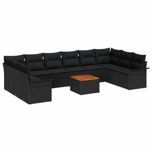 vidaXL &Sigma;&epsilon;&tau; &Kappa;&alpha;&nu;&alpha;&pi;έ &Kappa;ή&pi;&omicron;&upsilon; &mu;&epsilon; &alpha;&pi;&omicron;&theta;ή&kappa;&epsilon;&upsilon;&sigma;&eta; 11 pcs &Mu;&alpha;ύ&rho;&omicron; &sigma;&upsilon;&nu;&theta;&epsilon;&tau;&iota;&kappa;ό &rho;&alpha;&tau;ά&nu;