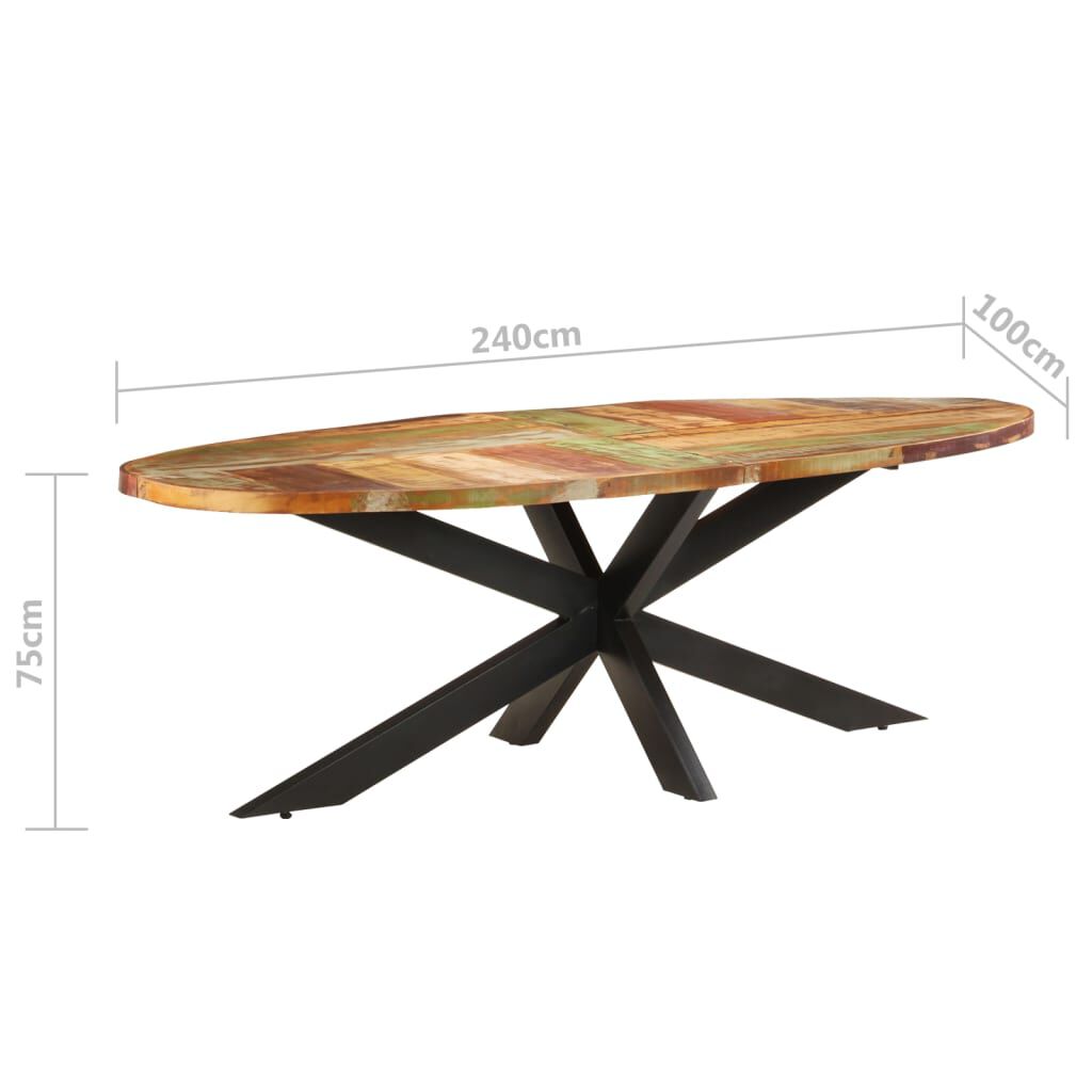 vidaXL Τραπεζαρία 240 x 100 x 75 εκ. από Μασίφ Ανακυκλωμένο Ξύλο