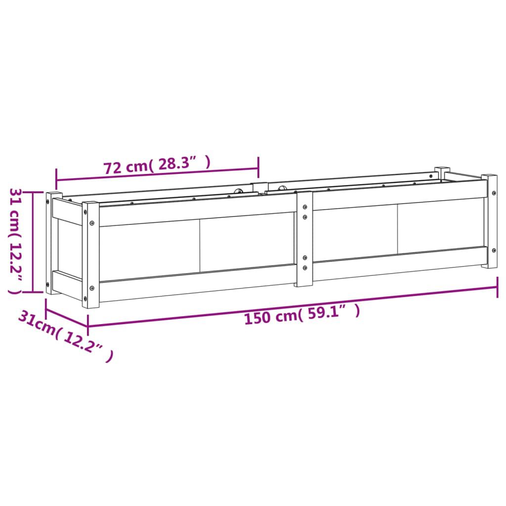 vidaXL Ζαρντινιέρα 150 x 31 x 31 εκ. από Εμποτισμένο Ξύλο Πεύκου