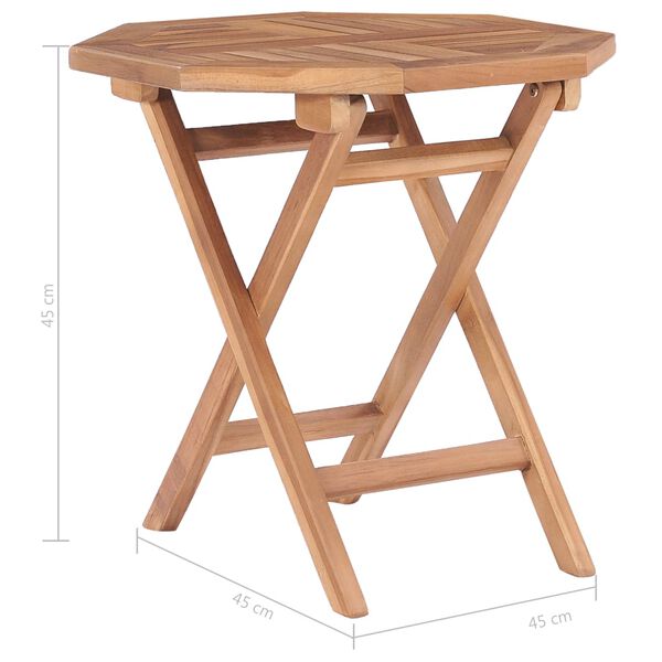 vidaXL Τραπέζι Κήπου Πτυσσόμενο 45 x 45 x 45 εκ. από Μασίφ Ξύλο Teak