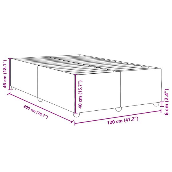 vidaXL Σκελετός Κρεβατιού Χωρίς Στρώμα Κρεμ 120x200 εκ. Υφασμάτινο